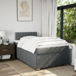 Giroletto a Molle con Materasso Grigio Scuro 120x190cm Tessuto