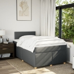 Giroletto a Molle con Materasso Grigio Scuro 120x200 cm Tessuto