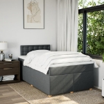 Giroletto a Molle con Materasso Grigio Scuro 120x200 cm Tessuto