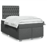 Giroletto a Molle con Materasso Grigio Scuro 120x200 cm Tessuto