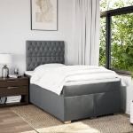 Giroletto a Molle con Materasso Grigio Scuro 120x200 cm Tessuto