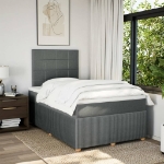 Giroletto a Molle con Materasso Grigio Scuro 120x200 cm Tessuto