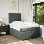 Giroletto a Molle con Materasso Grigio Scuro 120x200 cm Tessuto