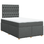 Giroletto a Molle con Materasso Grigio Scuro 120x200 cm Tessuto