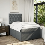 Giroletto a Molle con Materasso Grigio Scuro 120x200 cm Tessuto