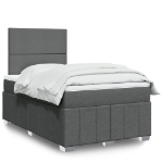 Giroletto a Molle con Materasso Grigio Scuro 120x200 cm Tessuto