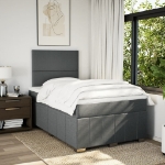 Giroletto a Molle con Materasso Grigio Scuro 120x200 cm Tessuto