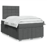 Giroletto a Molle con Materasso Grigio Scuro 120x200 cm Tessuto