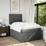 Giroletto a Molle con Materasso Grigio Scuro 120x200 cm Tessuto