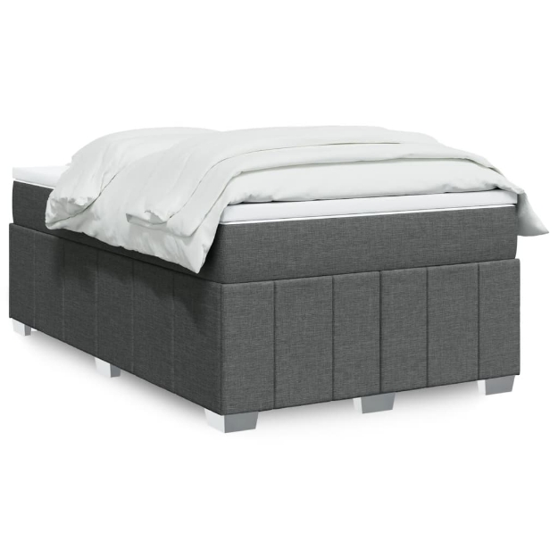 Giroletto a Molle con Materasso Grigio Scuro 120x200 cm Tessuto
