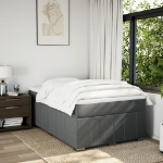 Giroletto a Molle con Materasso Grigio Scuro 120x200 cm Tessuto