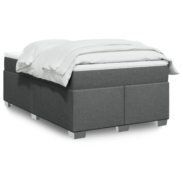 Giroletto a Molle con Materasso Grigio Scuro 120x200 cm Tessuto