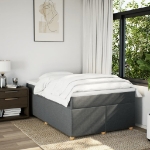 Giroletto a Molle con Materasso Grigio Scuro 120x200 cm Tessuto