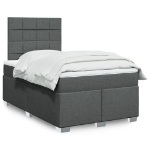 Giroletto a Molle con Materasso Grigio Scuro 120x200 cm Tessuto