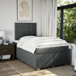 Giroletto a Molle con Materasso Grigio Scuro 120x200 cm Tessuto