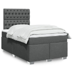 Giroletto a Molle con Materasso Grigio Scuro 120x200 cm Tessuto