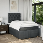 Giroletto a Molle con Materasso Grigio Scuro 120x200 cm Tessuto