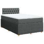 Giroletto a Molle con Materasso Grigio Scuro 120x200 cm Tessuto