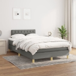Giroletto a Molle con Materasso Grigio Scuro 120x200 cm Tessuto