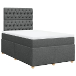 Giroletto a Molle con Materasso Grigio Scuro 120x200 cm Tessuto