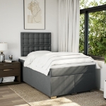 Giroletto a Molle con Materasso Grigio Scuro 120x200 cm Tessuto