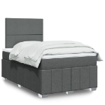 Giroletto a Molle con Materasso Grigio Scuro 120x200 cm Tessuto