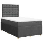 Giroletto a Molle con Materasso Grigio Scuro 120x200 cm Tessuto