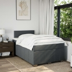 Giroletto a Molle con Materasso Grigio Scuro 120x200 cm Tessuto