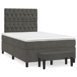 Giroletto a Molle con Materasso Grigio Scuro 120x200 cm Velluto