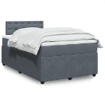 Giroletto a Molle con Materasso Grigio Scuro 120x200 cm Velluto