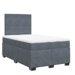 Giroletto a Molle con Materasso Grigio Scuro 120x200 cm Velluto