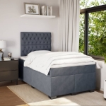 Giroletto a Molle con Materasso Grigio Scuro 120x200 cm Velluto