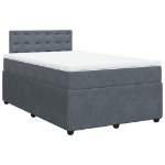 Giroletto a Molle con Materasso Grigio Scuro 120x200 cm Velluto