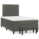 Giroletto a Molle con Materasso Grigio Scuro 120x200 cm Velluto
