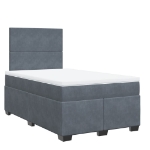 Giroletto a Molle con Materasso Grigio Scuro 120x200 cm Velluto