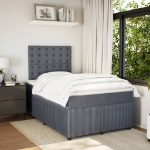 Giroletto a Molle con Materasso Grigio Scuro 120x200 cm Velluto