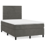 Giroletto a Molle con Materasso Grigio Scuro 120x200 cm Velluto