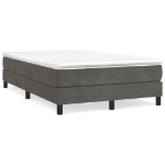 Giroletto a Molle con Materasso Grigio Scuro 120x200 cm Velluto