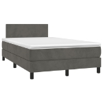 Giroletto a Molle con Materasso Grigio Scuro 120x200 cm Velluto