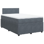 Giroletto a Molle con Materasso Grigio Scuro 120x200 cm Velluto