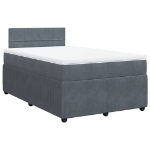 Giroletto a Molle con Materasso Grigio Scuro 120x200 cm Velluto