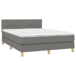 Giroletto a Molle con Materasso Grigio Scuro 140x190 cm Tessuto