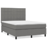 Giroletto a Molle con Materasso Grigio Scuro 140x190 cm Tessuto