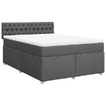 Giroletto a Molle con Materasso Grigio Scuro 140x190 cm Tessuto