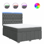 Giroletto a Molle con Materasso Grigio Scuro 140x190 cm Tessuto