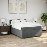 Giroletto a Molle con Materasso Grigio Scuro 140x190 cm Tessuto