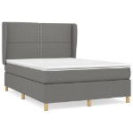 Giroletto a Molle con Materasso Grigio Scuro 140x190 cm Tessuto