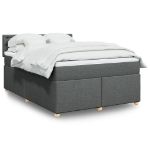 Giroletto a Molle con Materasso Grigio Scuro 140x190 cm Tessuto