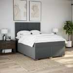 Giroletto a Molle con Materasso Grigio Scuro 140x190 cm Tessuto