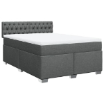 Giroletto a Molle con Materasso Grigio Scuro 140x190 cm Tessuto